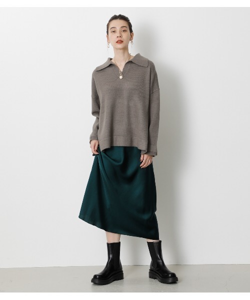 crie conforto（クリーコンフォルト）の「衿付きＶネックニット（ニット/セーター・レディース・ライトブラウン/アイボリー/キャメル・MEDIUM/SMALL）」の21枚目の写真