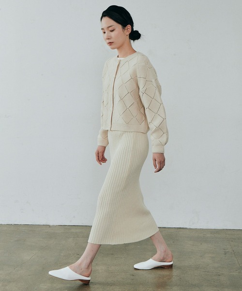 ALAND（エーランド）の「3.3Field Trip／PUNCHINGカーディガン　2239275（カーディガン/ボレロ・レディース・ブラック/アイボリー・FREE）」の9枚目の写真