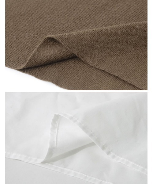 Re:EDIT（リエディ）の「[新色追加][低身長サイズ有][2点セット]ブロードシャツ×ドロップショルダーロングニットワンピース（ワンピース・レディース・ブラック/ブラウン/チャコールグレー・MEDIUM/LARGE/SHORT）」の22枚目の写真