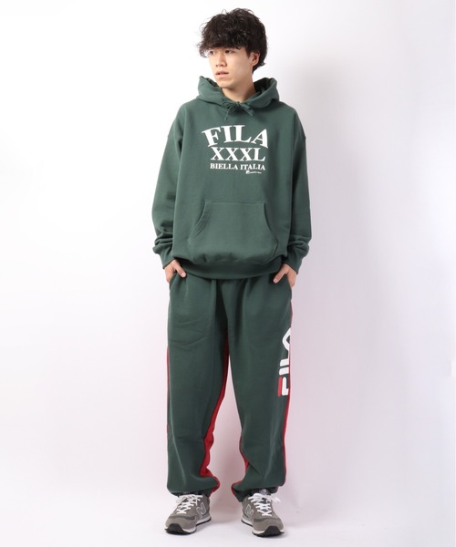 FILA HERITAGE(フィラヘリテージ)の「FILA オーバーサイズ プルオーバーフーディー(パーカー・メンズ・アッシュグレー/グリーン・M/L/XL)」の6枚目の写真