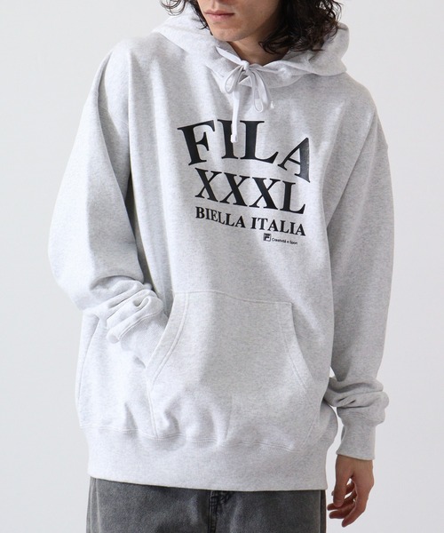 FILA HERITAGE(フィラヘリテージ)の「FILA オーバーサイズ プルオーバーフーディー(パーカー・メンズ・アッシュグレー/グリーン・M/L/XL)」の19枚目の写真