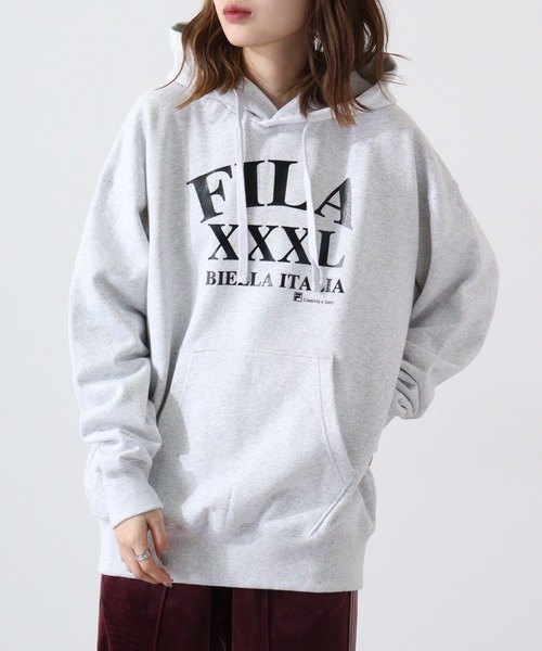 FILA HERITAGE(フィラヘリテージ)の「FILA オーバーサイズ プルオーバーフーディー(パーカー・メンズ・アッシュグレー/グリーン・M/L/XL)」の13枚目の写真