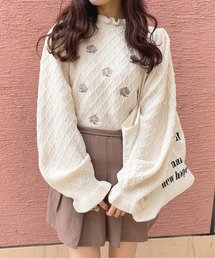 フラワー刺繍ニットプルオーバー【ZOZOTOWN限定アイテム】