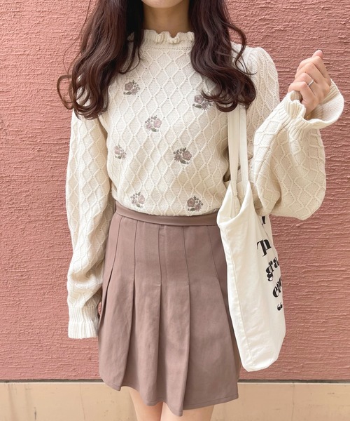 apres jour（アプレジュール）の「フラワー刺繍ニットプルオーバー【ZOZOTOWN限定アイテム】（ニット/セーター・レディース・ラベンダー/モカ/アイボリー/ブルー系その他・フリー/X-LARGE）」の14枚目の写真