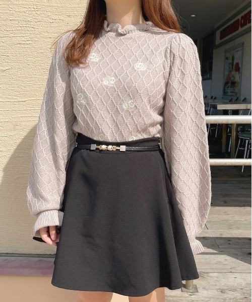apres jour（アプレジュール）の「フラワー刺繍ニットプルオーバー【ZOZOTOWN限定アイテム】（ニット/セーター・レディース・ラベンダー/モカ/アイボリー/ブルー系その他・フリー/X-LARGE）」の12枚目の写真