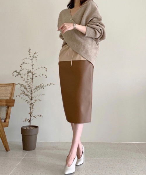 Leja(レジャ)の「【LEJA】カシュクールニット Vネック プルオーバー(ニット/セーター・レディース・ブラック/ベージュ/グレー/カーキ・FREE)」の14枚目の写真