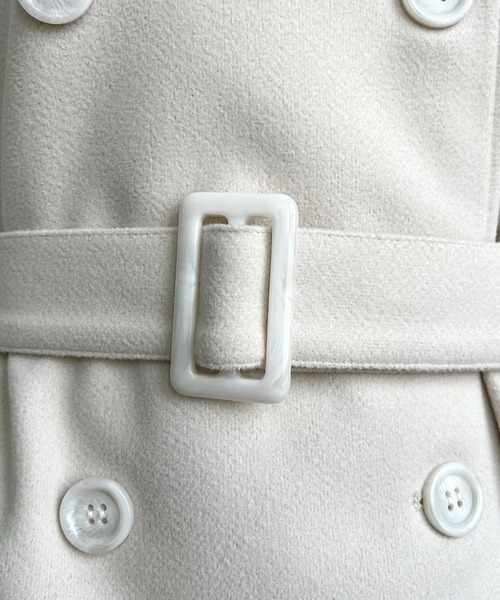 ニットメルトン2WAYカラーアレンジロングトレンチコート（トレンチコート）｜moment+（モーメントプラス）