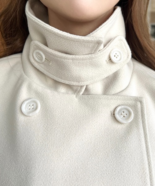 ニットメルトン2WAYカラーアレンジロングトレンチコート（トレンチコート）｜moment+（モーメントプラス）