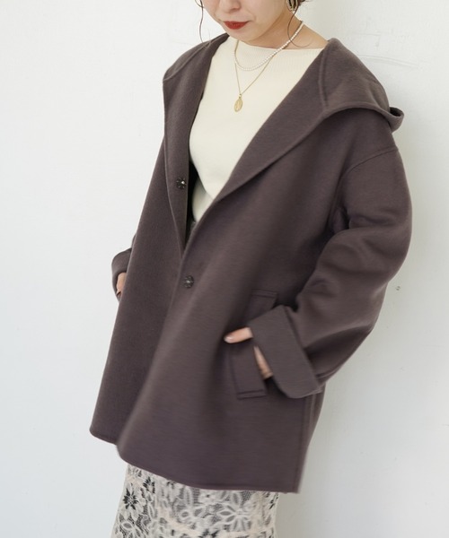 Cheek(チーク)の「ハンドメイドショートコート(その他アウター・レディース・チャコールグレー/グレイッシュベージュ/サックスブルー・MEDIUM)」の19枚目の写真