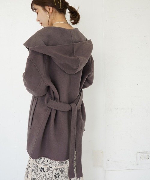 Cheek(チーク)の「ハンドメイドショートコート(その他アウター・レディース・チャコールグレー/グレイッシュベージュ/サックスブルー・MEDIUM)」の7枚目の写真