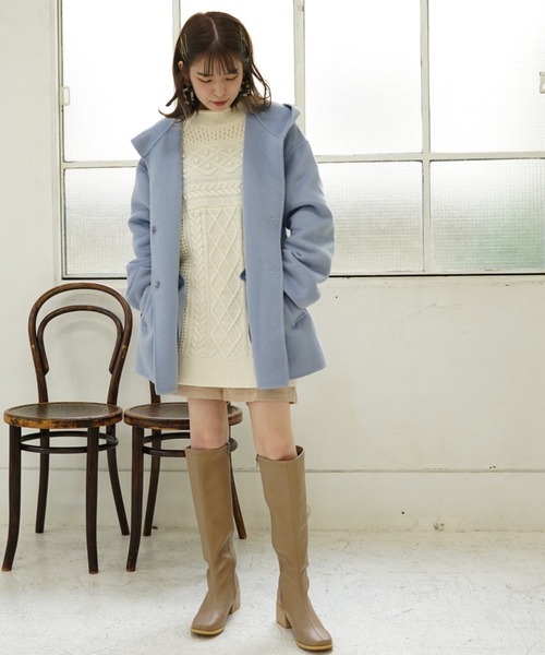 Cheek(チーク)の「ハンドメイドショートコート(その他アウター・レディース・チャコールグレー/グレイッシュベージュ/サックスブルー・MEDIUM)」の16枚目の写真