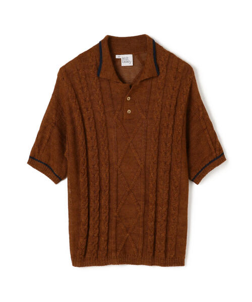 KNIT BRARY アルパカシルク ケーブルポロシャツ