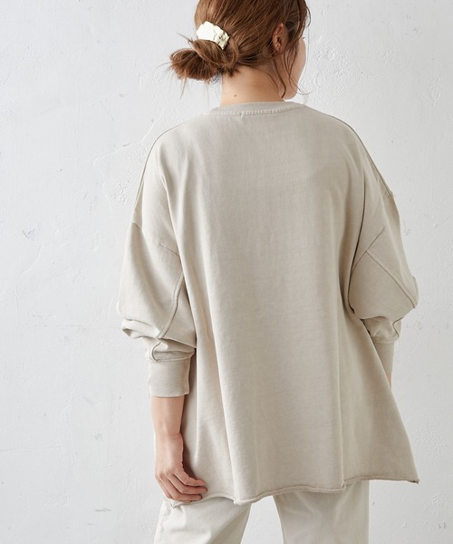 PUAL CE CIN（ピュアルセシン）の「ピグメント裏毛プルオーバー（Tシャツ/カットソー・レディース・グレー/チャコールグレー/ベージュ/グリーン/ローズ・FREE）」の10枚目の写真