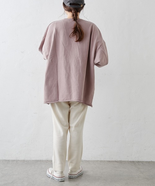 PUAL CE CIN（ピュアルセシン）の「ピグメント裏毛プルオーバー（Tシャツ/カットソー・レディース・グレー/チャコールグレー/ベージュ/グリーン/ローズ・FREE）」の11枚目の写真