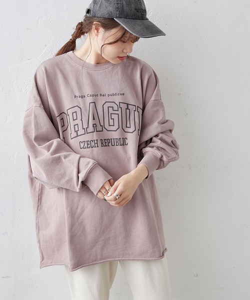 PUAL CE CIN（ピュアルセシン）の「ピグメント裏毛プルオーバー（Tシャツ/カットソー・レディース・グレー/チャコールグレー/ベージュ/グリーン/ローズ・FREE）」の18枚目の写真