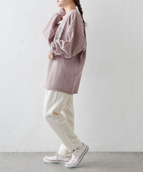 PUAL CE CIN（ピュアルセシン）の「ピグメント裏毛プルオーバー（Tシャツ/カットソー・レディース・グレー/チャコールグレー/ベージュ/グリーン/ローズ・FREE）」の22枚目の写真