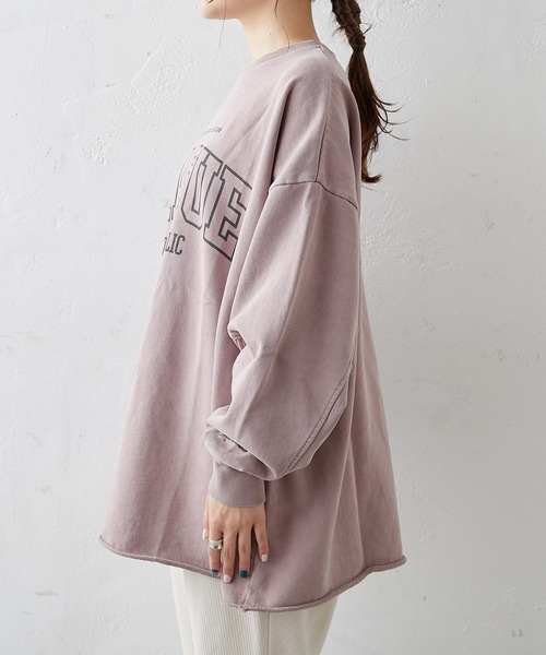 PUAL CE CIN（ピュアルセシン）の「ピグメント裏毛プルオーバー（Tシャツ/カットソー・レディース・グレー/チャコールグレー/ベージュ/グリーン/ローズ・FREE）」の20枚目の写真