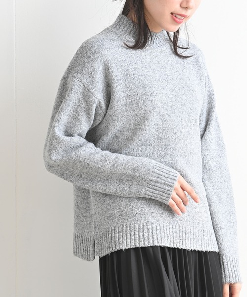 rps(アールピーエス)の「ブークレープチハイネックニットプルオーバー(ニット/セーター・レディース・グリーン/アイボリー/杢グレー/ブラック・M)」の3枚目の写真