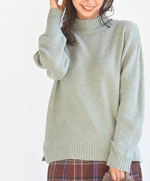 rps(アールピーエス)の「ブークレープチハイネックニットプルオーバー(ニット/セーター・レディース・グリーン/アイボリー/杢グレー/ブラック・M)」の4枚目の写真