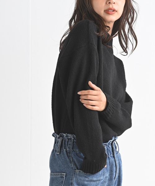 rps(アールピーエス)の「ブークレープチハイネックニットプルオーバー(ニット/セーター・レディース・グリーン/アイボリー/杢グレー/ブラック・M)」の1枚目の写真