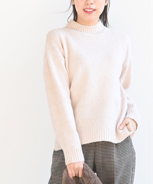 rps(アールピーエス)の「ブークレープチハイネックニットプルオーバー(ニット/セーター・レディース・グリーン/アイボリー/杢グレー/ブラック・M)」の9枚目の写真