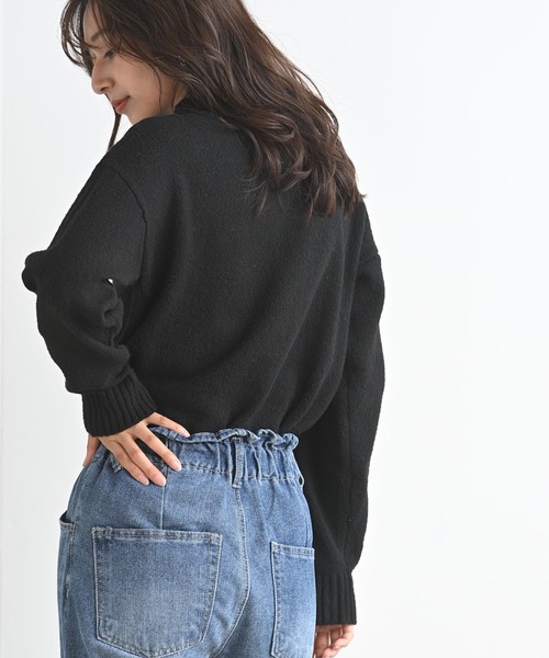 rps(アールピーエス)の「ブークレープチハイネックニットプルオーバー(ニット/セーター・レディース・グリーン/アイボリー/杢グレー/ブラック・M)」の18枚目の写真