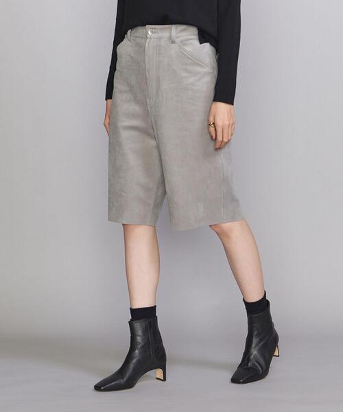 BEAUTY&YOUTH UNITED ARROWS(ビューティーアンドユースユナイテッドアローズ)の「BY フェイクスエードペインター ショートパンツ -ウォッシャブル-(その他パンツ・レディース・ブラウン/グレー・S/M)」の2枚目の写真