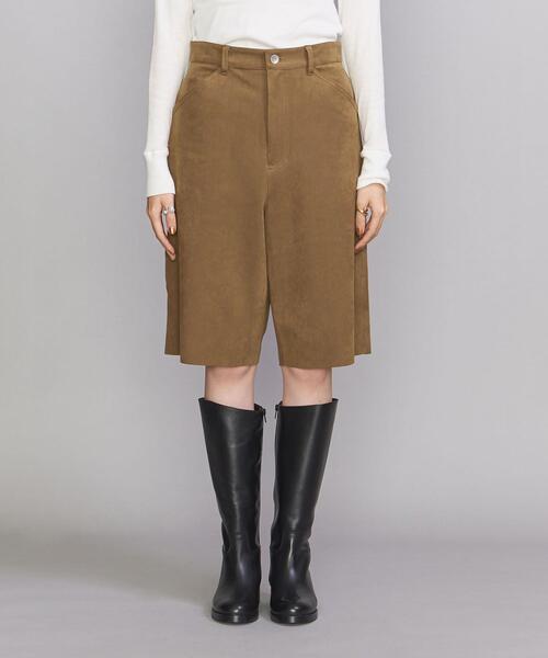 BEAUTY&YOUTH UNITED ARROWS(ビューティーアンドユースユナイテッドアローズ)の「BY フェイクスエードペインター ショートパンツ -ウォッシャブル-(その他パンツ・レディース・ブラウン/グレー・S/M)」の3枚目の写真