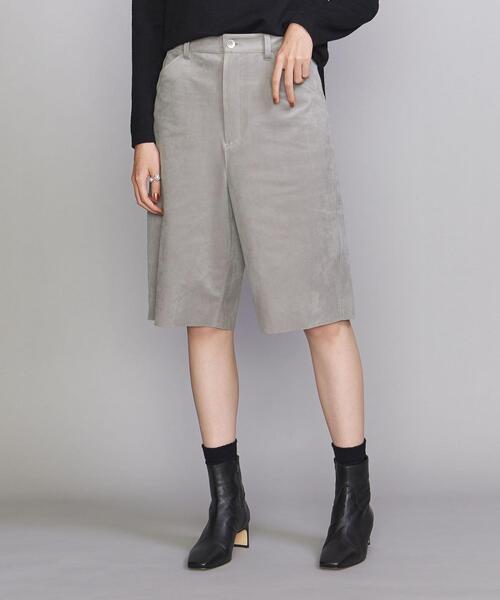 ISABEL　スエードショートパンツ Synthetic Suedeスカショーパン(S IVORY): BOTTOM