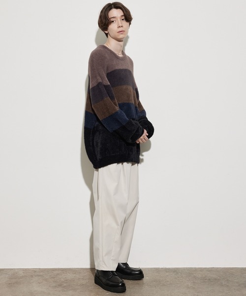 JUNRED（ジュンレッド）の「シャギールーズニットプルオーバー（ニット/セーター・メンズ・ブラック系その他/ホワイト・M/L）」の6枚目の写真