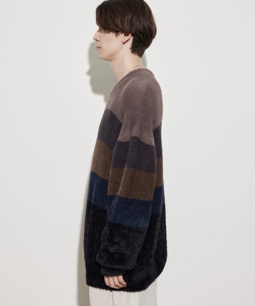 JUNRED（ジュンレッド）の「シャギールーズニットプルオーバー（ニット/セーター・メンズ・ブラック系その他/ホワイト・M/L）」の9枚目の写真