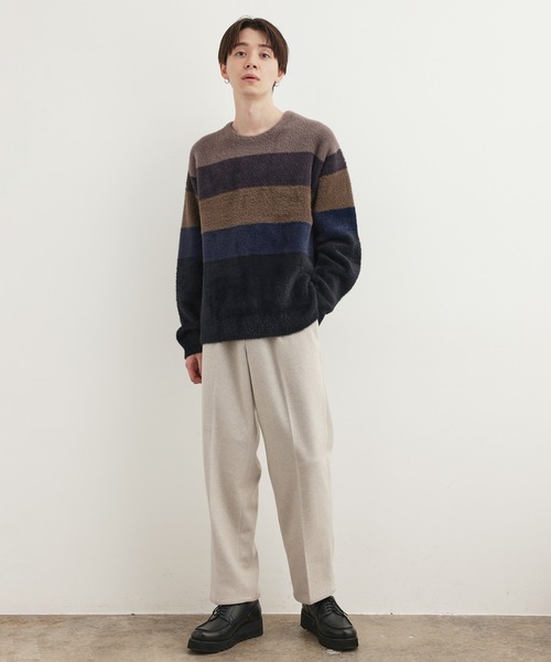 JUNRED（ジュンレッド）の「シャギールーズニットプルオーバー（ニット/セーター・メンズ・ブラック系その他/ホワイト・M/L）」の21枚目の写真