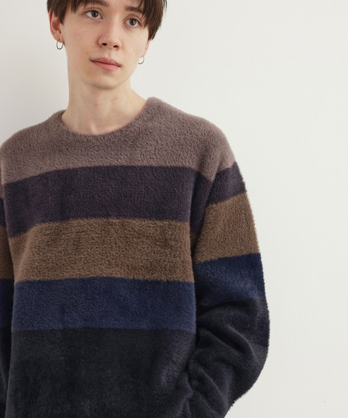 JUNRED（ジュンレッド）の「シャギールーズニットプルオーバー（ニット/セーター・メンズ・ブラック系その他/ホワイト・M/L）」の19枚目の写真