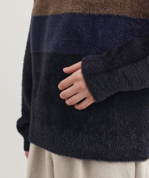 JUNRED（ジュンレッド）の「シャギールーズニットプルオーバー（ニット/セーター・メンズ・ブラック系その他/ホワイト・M/L）」の15枚目の写真