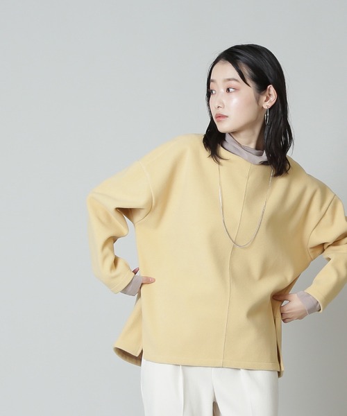 NATURAL BEAUTY BASIC（ナチュラルビューティーベーシック）の「シアータートルニット（ニット/セーター・レディース・チャコールグレー/ベージュ/オフホワイト・MEDIUM）」の14枚目の写真
