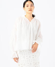 Ballsey ボールジィ　シルクシャツ　ホワイト　白　長袖　キレイめ　36 BALLSEY（ボールジィ）の「シルクコットン ネックギャザー