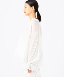 SALE／40%OFF】シルクコットン ネックギャザーブラウス Ballsey