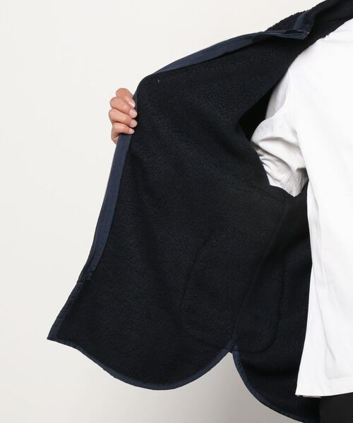 PORTER CLASSIC（ポータークラシック）の「Porter Classic / ポータークラシック：FLEECE SHIRT JACKET：PC-022-1746[COR]（その他アウター・メンズ・ネイビー・2/3）」の4枚目の写真