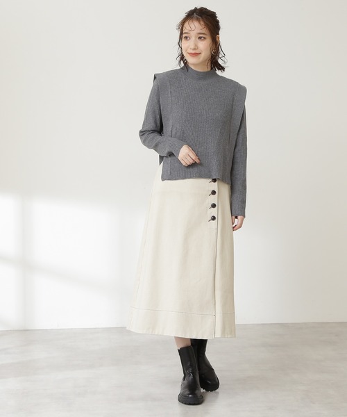 N.（N. Natural Beauty Basic）（エヌエヌナチュラルビューティーベーシック）の「◆ボトルネックベストニットセット（ニット/セーター・レディース・ベージュ/グレー/オフホワイト・MEDIUM）」の6枚目の写真