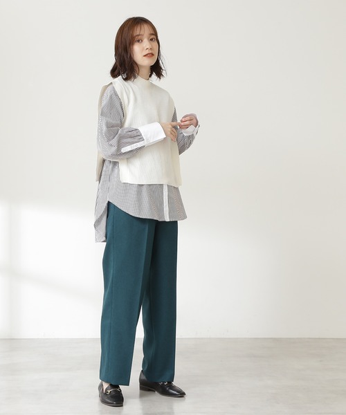 N.（N. Natural Beauty Basic）（エヌエヌナチュラルビューティーベーシック）の「◆ボトルネックベストニットセット（ニット/セーター・レディース・ベージュ/グレー/オフホワイト・MEDIUM）」の5枚目の写真