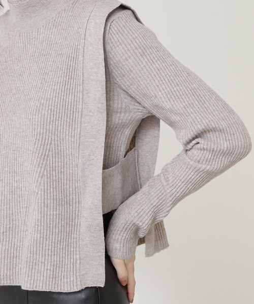 N.（N. Natural Beauty Basic）（エヌエヌナチュラルビューティーベーシック）の「◆ボトルネックベストニットセット（ニット/セーター・レディース・ベージュ/グレー/オフホワイト・MEDIUM）」の14枚目の写真