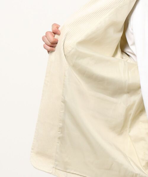 BAYBLO（ベイブロ）の「【ユニセックス】オーバーサイズ コーデュロイ 2B ワイド テーラードジャケット(BG)（テーラードジャケット・メンズ・ブラック/ダークグリーン/ダークブラウン/アイボリー/ブルーグレー・MEDIUM/LARGE）」の8枚目の写真