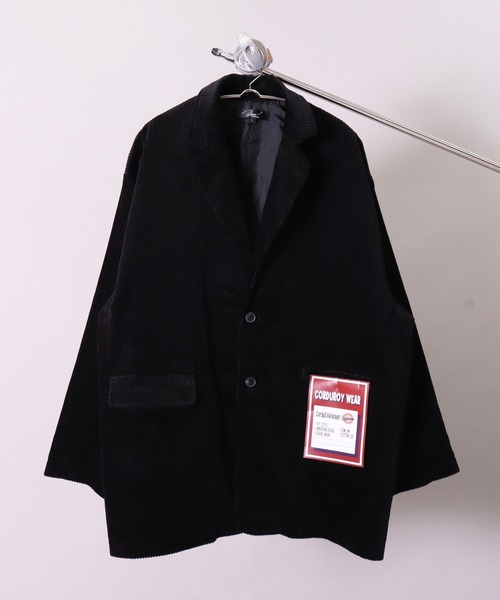 BAYBLO（ベイブロ）の「【ユニセックス】オーバーサイズ コーデュロイ 2B ワイド テーラードジャケット(BG)（テーラードジャケット・メンズ・ブラック/ダークグリーン/ダークブラウン/アイボリー/ブルーグレー・MEDIUM/LARGE）」の3枚目の写真