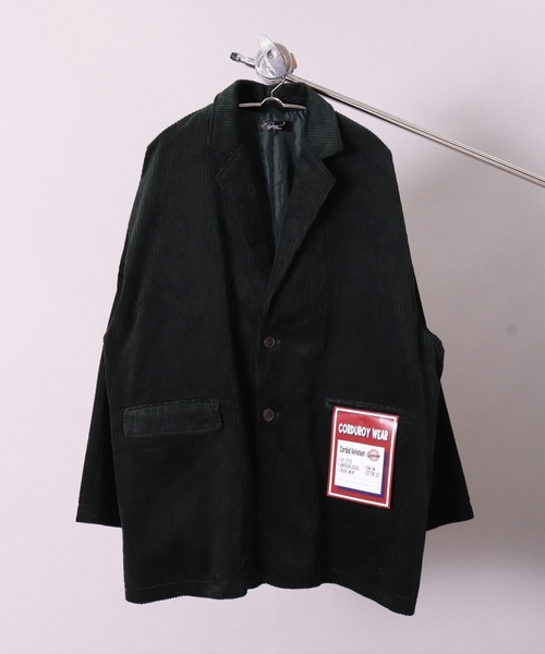 BAYBLO（ベイブロ）の「【ユニセックス】オーバーサイズ コーデュロイ 2B ワイド テーラードジャケット(BG)（テーラードジャケット・メンズ・ブラック/ダークグリーン/ダークブラウン/アイボリー/ブルーグレー・MEDIUM/LARGE）」の5枚目の写真