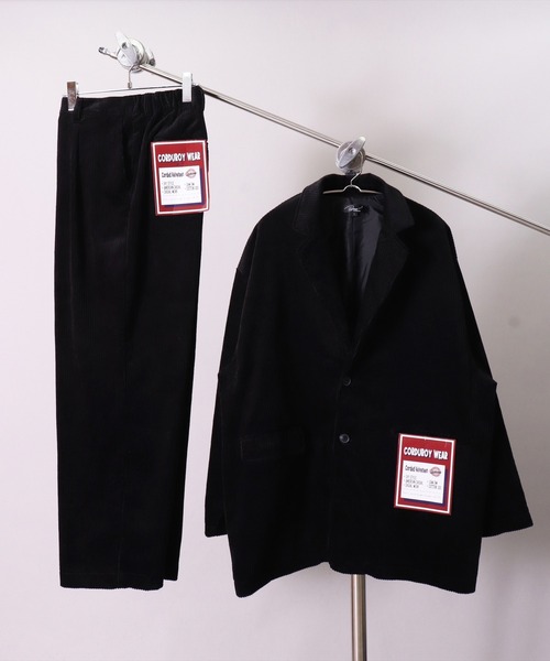 BAYBLO（ベイブロ）の「【ユニセックス】オーバーサイズ コーデュロイ 2B ワイド テーラードジャケット(BG)（テーラードジャケット・メンズ・ブラック/ダークグリーン/ダークブラウン/アイボリー/ブルーグレー・MEDIUM/LARGE）」の10枚目の写真