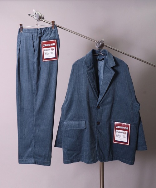 BAYBLO（ベイブロ）の「【ユニセックス】オーバーサイズ コーデュロイ 2B ワイド テーラードジャケット(BG)（テーラードジャケット・メンズ・ブラック/ダークグリーン/ダークブラウン/アイボリー/ブルーグレー・MEDIUM/LARGE）」の11枚目の写真