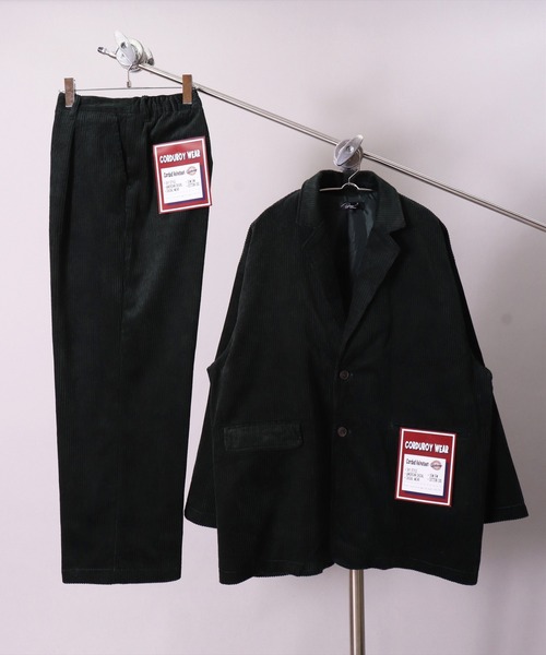 BAYBLO（ベイブロ）の「【ユニセックス】オーバーサイズ コーデュロイ 2B ワイド テーラードジャケット(BG)（テーラードジャケット・メンズ・ブラック/ダークグリーン/ダークブラウン/アイボリー/ブルーグレー・MEDIUM/LARGE）」の13枚目の写真