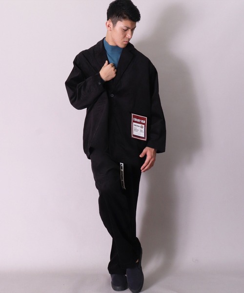 BAYBLO（ベイブロ）の「【ユニセックス】オーバーサイズ コーデュロイ 2B ワイド テーラードジャケット(BG)（テーラードジャケット・メンズ・ブラック/ダークグリーン/ダークブラウン/アイボリー/ブルーグレー・MEDIUM/LARGE）」の17枚目の写真