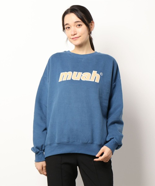 muahmuah(ムーアムーア)の「muahmuah(ムーアムーア) / COMBI POINT SIGNATURE MTM(スウェット・レディース・クリーム/マスタード/ダークブルー/グレー・FREE)」の3枚目の写真