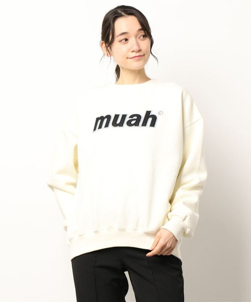 muahmuah(ムーアムーア)の「muahmuah(ムーアムーア) / COMBI POINT SIGNATURE MTM(スウェット・レディース・クリーム/マスタード/ダークブルー/グレー・FREE)」の1枚目の写真